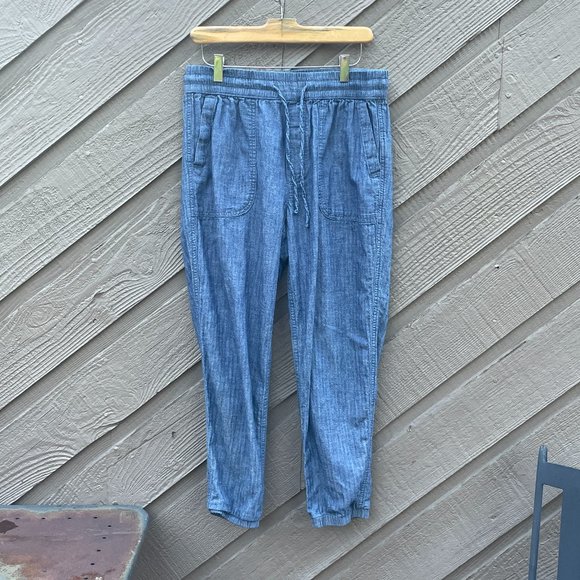 EUC Gap Monochrome Stripe Cropped Jogger Pants - Picture 1 of 7